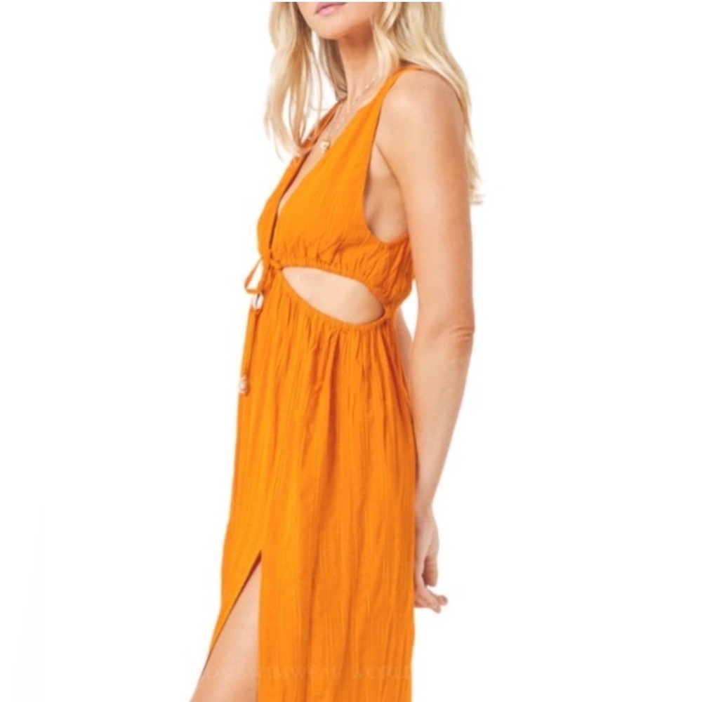 NWT L*Space Orange cut out Maxi Dress - Picture 2 of 9